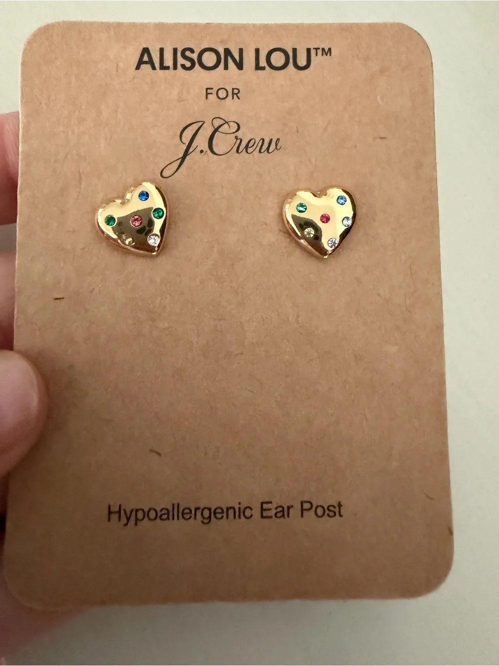J CREW Alison Lou x J. Crew Heart Shaped Earrings